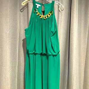 Green halter dress